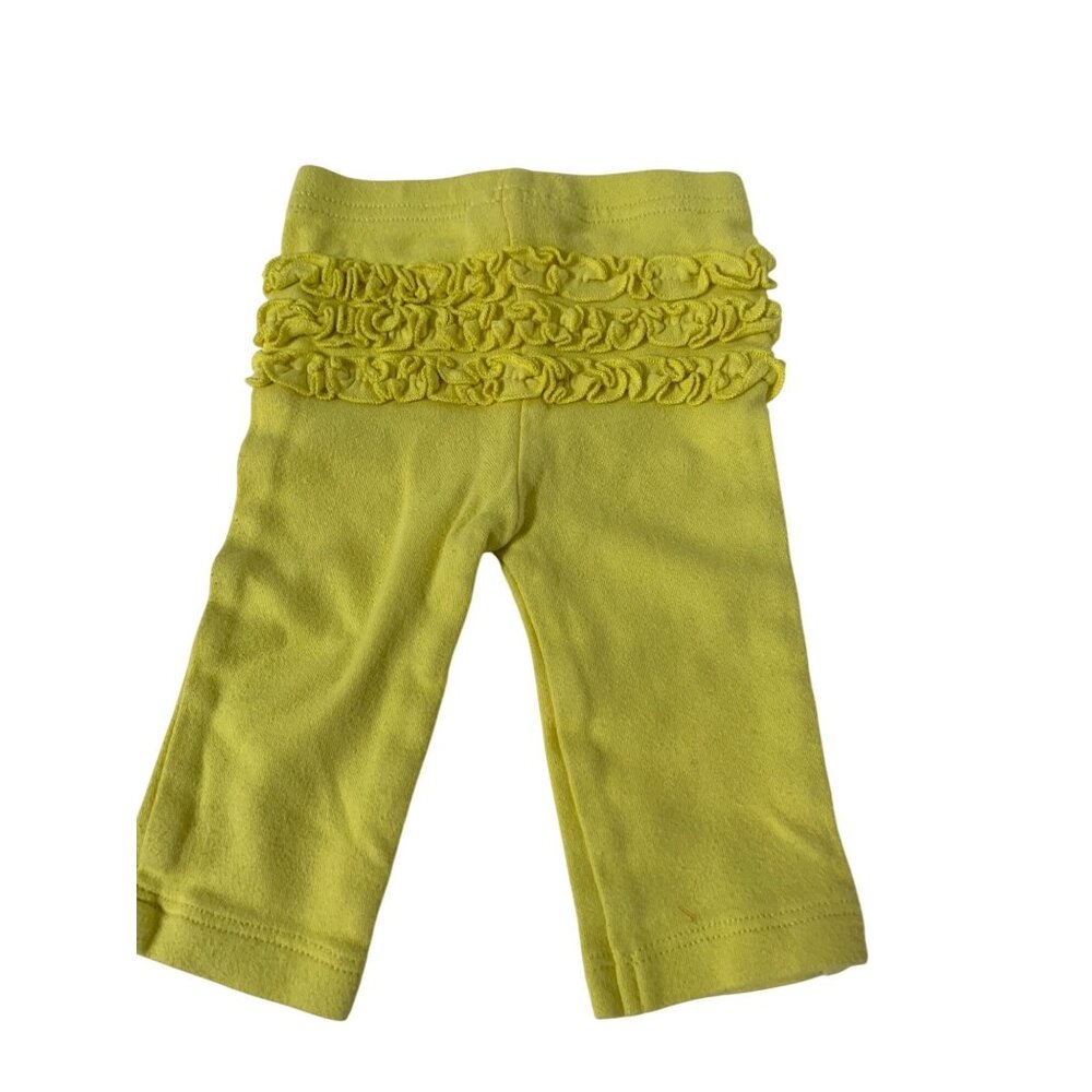 Just One You Carters Girls Infant baby Size 3 Months Yellow pull on Pants Ruffle